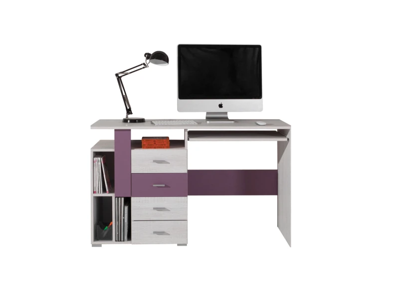 Biurko w kolorze dąb sonoma z 6 szufladami pod komputer