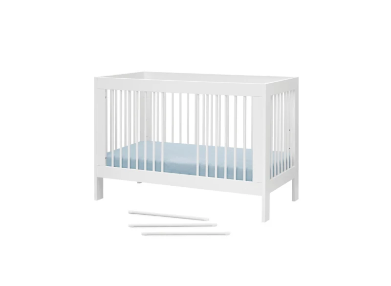 Łóżeczko niemowlęce białe z funkcją wyjmowania szczebelków