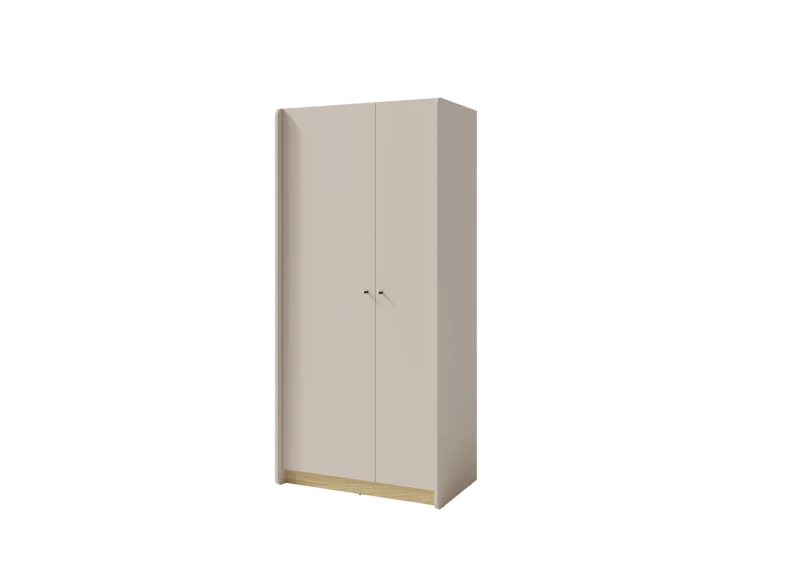 Jasna dwudrzwiowa szafa o minimalistycznym designie do pokoju dziecka
