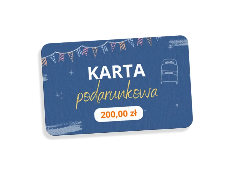 Niebieska karta podarunkowa o wartości 200 zł na zakupy.