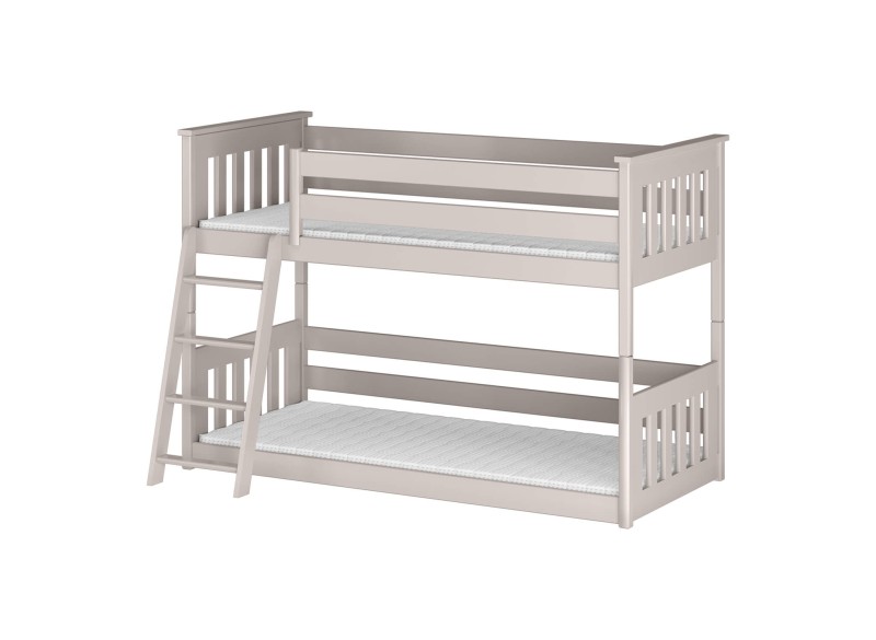 Rysunek wymiarowy łóżka piętrowego do pokoju dziecięcego.