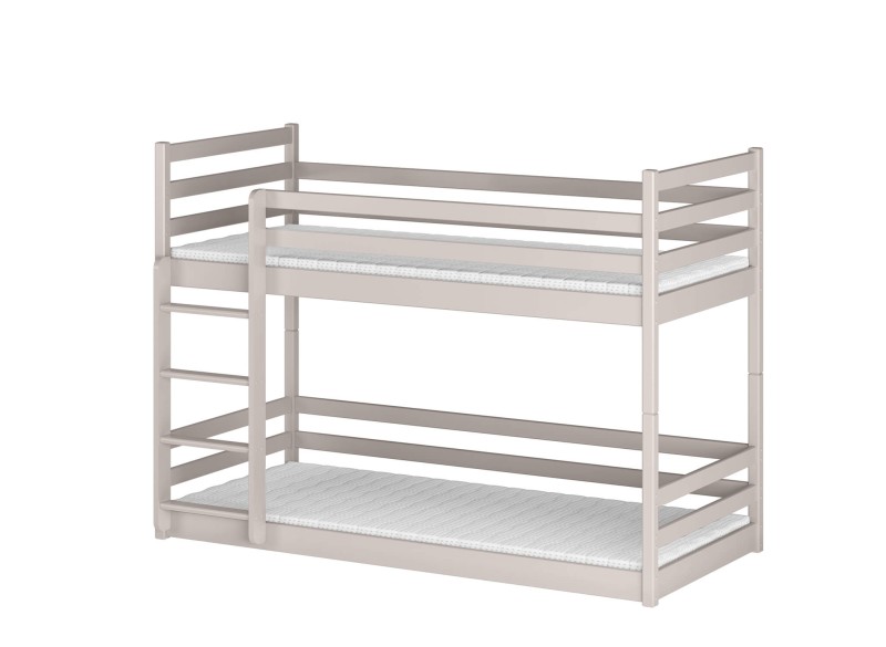 Specyfikacja techniczna łóżka piętrowego: odstęp między szczeblami drabinki wynosi 20,5 cm.