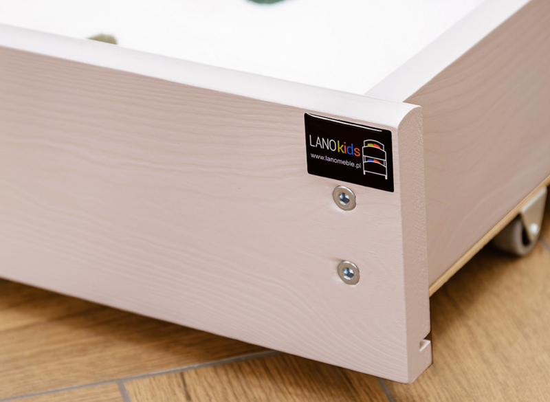 Szuflada pod łóżko dziecięce z widocznym logo Lano Kids.