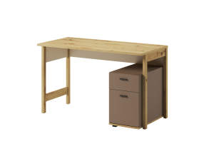 LENNY LY04 dąb artisan / beż / truflowy biurko Lenart Meble