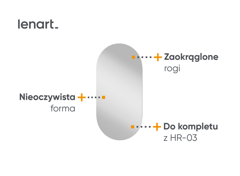 Owalne lustro wiszące o zaokrąglonych rogach do pokoju dziecka.
