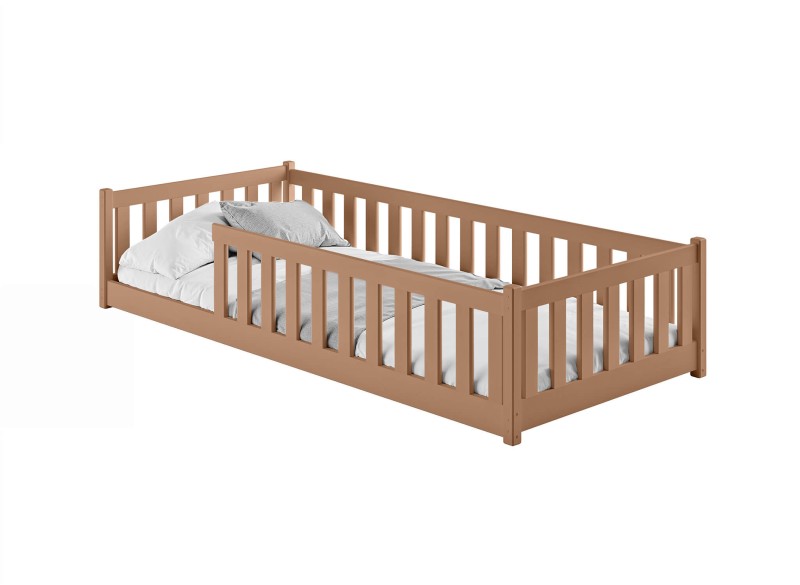 Techniczna specyfikacja wymiarów łóżka piętrowego domek dla dwójki dzieci.