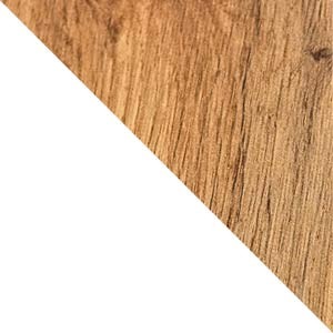 Dwukolorowa próbka materiału: dąb naturalny i biały matowy.