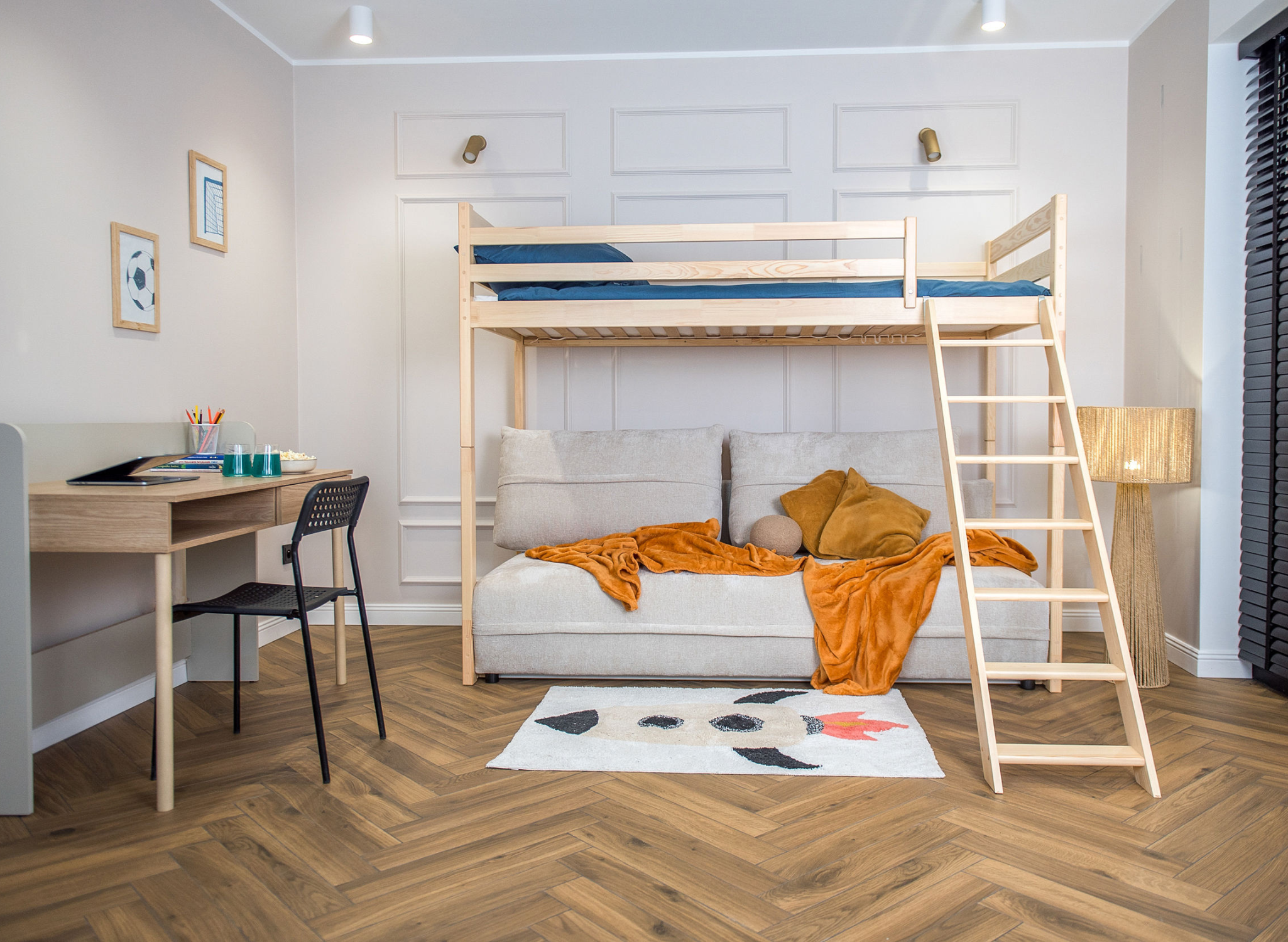 SAVIO Furu 90x200/140x200 loftsäng med bäddsoffa – Lano Meble