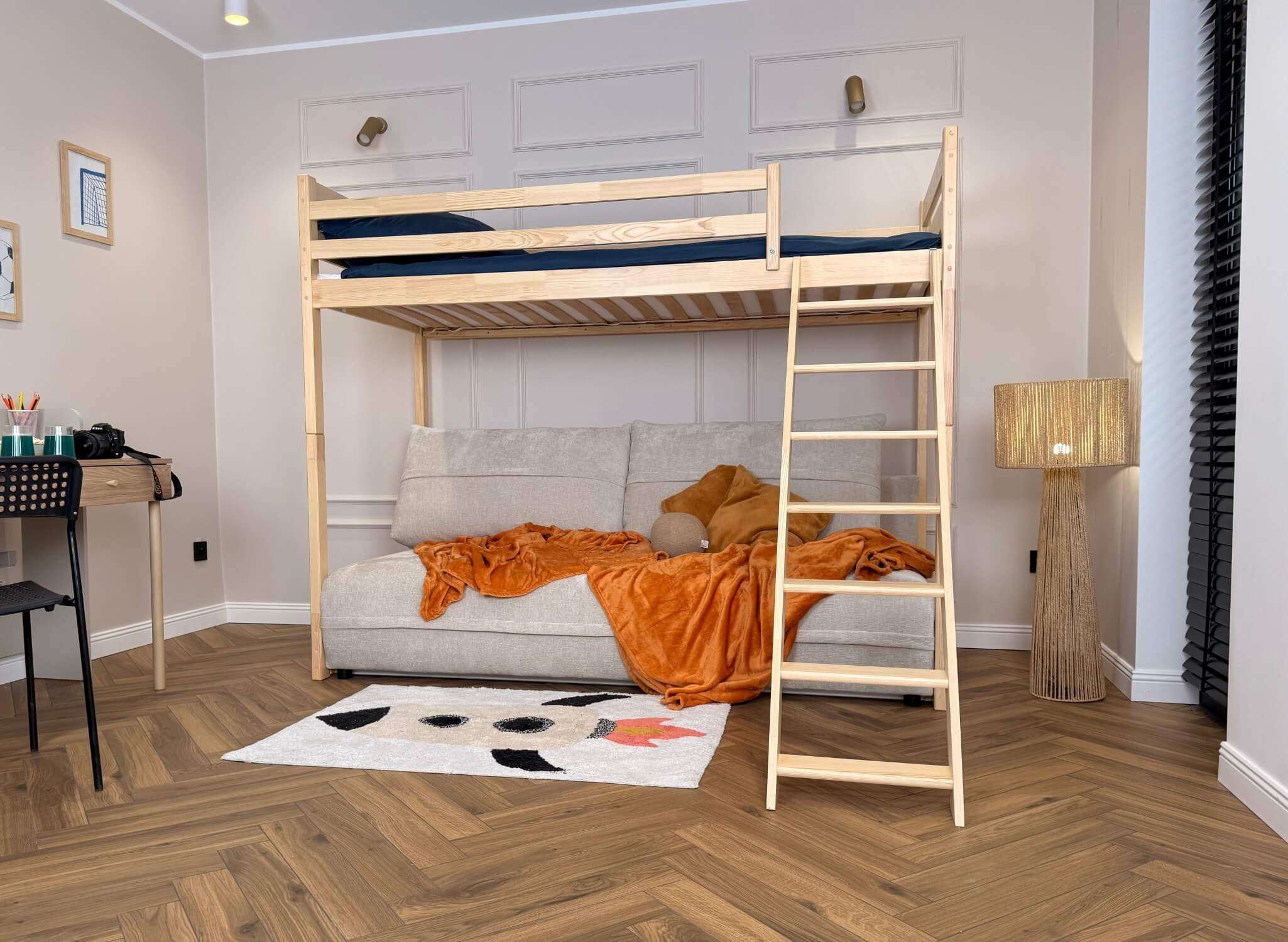 SAVIO Furu 90x200/140x200 loftsäng med bäddsoffa – Lano Meble